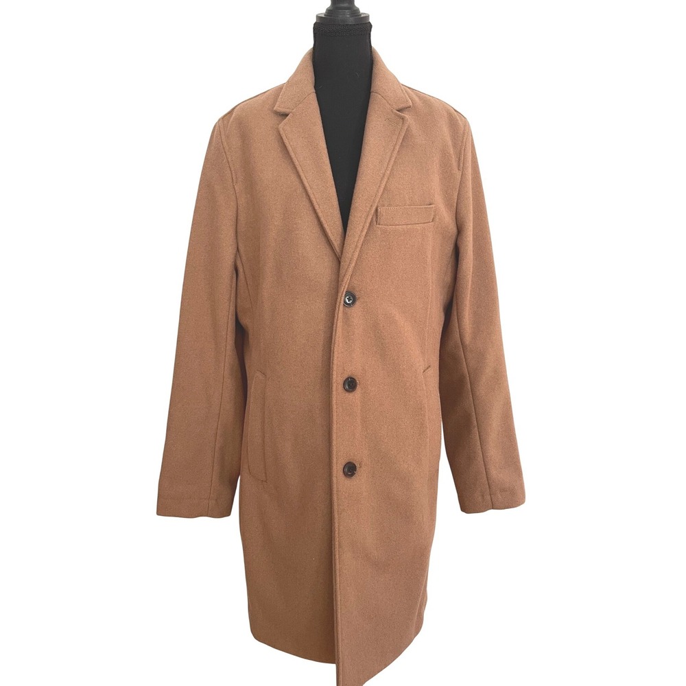 Gap Overcoat Mens M Tall Brown Wool Blend Classic Minimalist Preppy Old Money